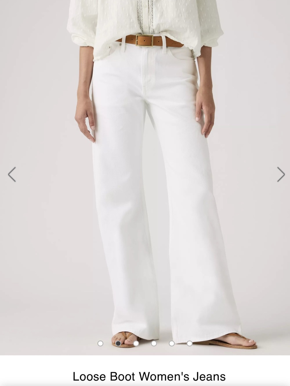 Levi's Women's Loose Boot White Jeans - Picture 2 of 6
